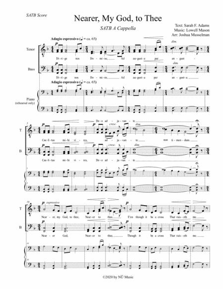Free Sheet Music Nearer My God To Thee Satb A Cappella Choral Arrangement