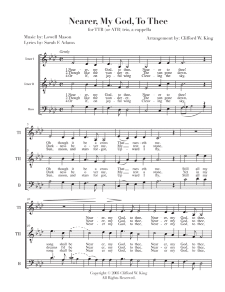 Nearer My God To Thee Trio Sheet Music