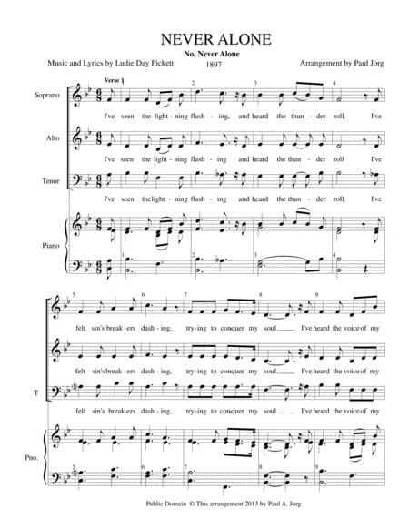 Free Sheet Music Never Alone No Never Alone