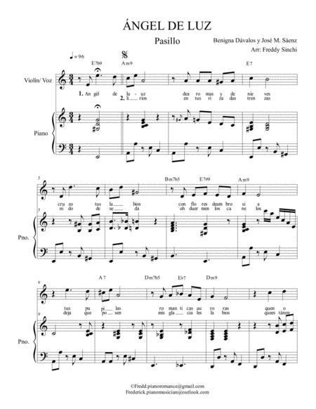 Ngel De Luz Pasillo Piano Sheet Music