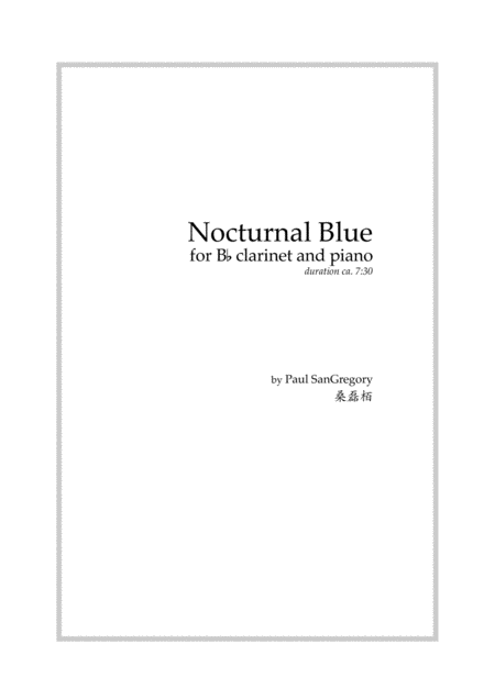 Free Sheet Music Nocturnal Blue For Clarinet And Piano