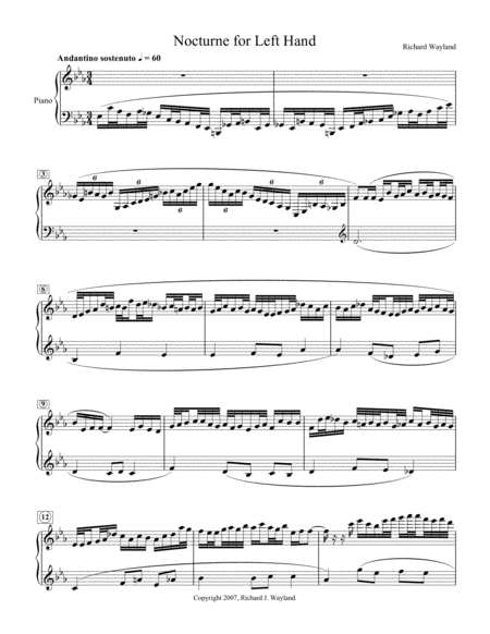 Nocturne For Left Hand Sheet Music