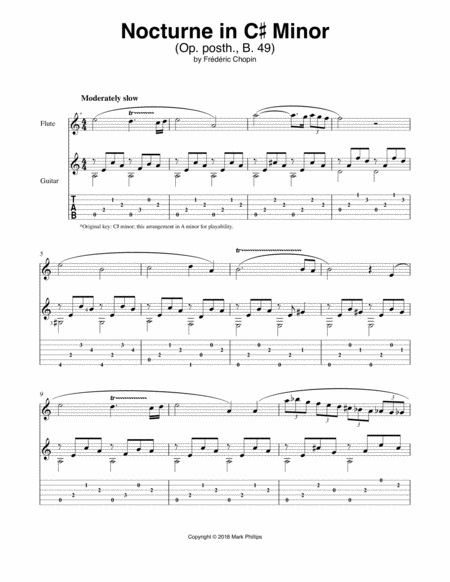 Free Sheet Music Nocturne In C Sharp Minor Op Posth B 49