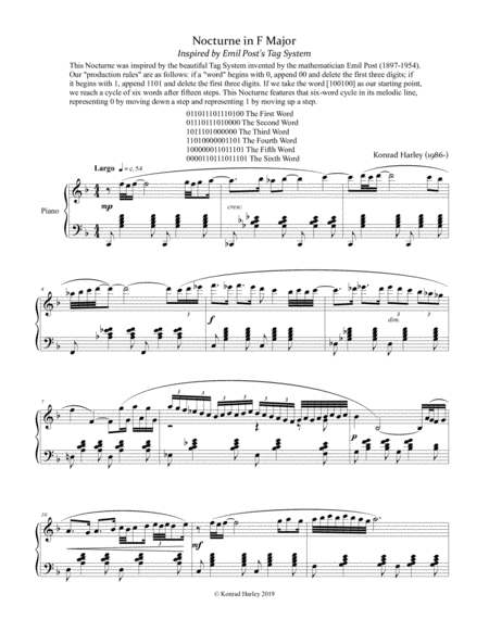 Free Sheet Music Nocturne In F Major Tag System