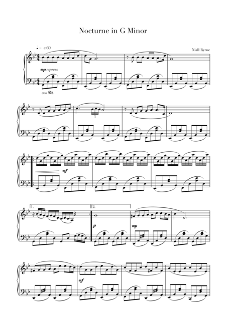 Free Sheet Music Nocturne In G Minor