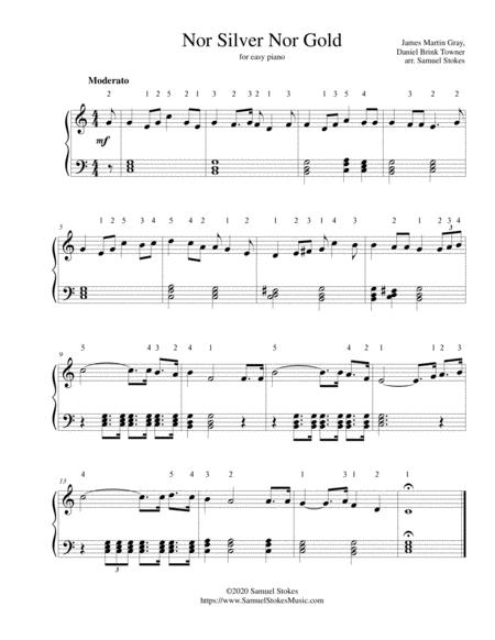 Nor Silver Nor Gold For Easy Piano Sheet Music