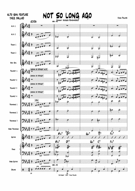 Not So Long Ago Sheet Music