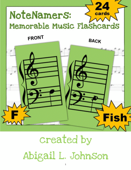 Free Sheet Music Notenamers Memorable Music Flashcards Printable