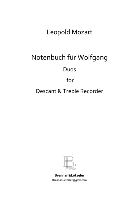 Notenbuch Fr Wolfgang Amadeus Mozart Music Book For W A Mozart Soprano Alto Sheet Music