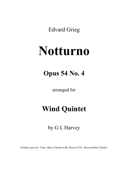 Free Sheet Music Notturno Opus 54 No 4 Wind Quintet