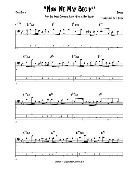 Now We May Begin Bass Guitar Tab Sheet Music