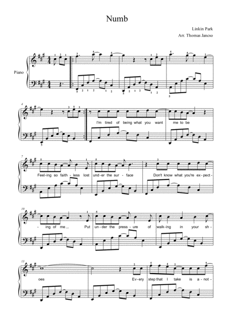 Numb Sheet Music