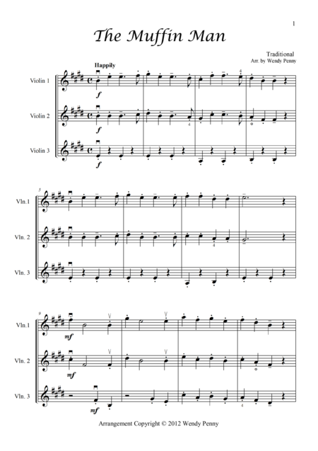 Nursery Rhymes For Three Violins Book 2 Sheet Music