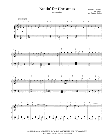 Free Sheet Music Nuttin For Christmas For Easy Piano