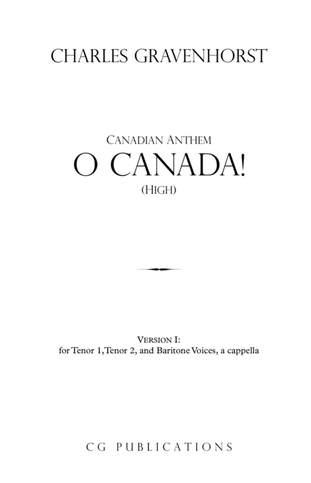 O Canada Ttb Version I A Cappella Sheet Music