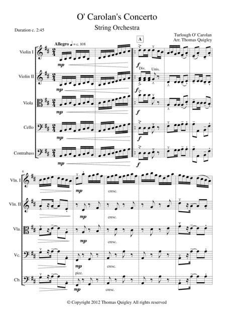 O Carolans Concerto Sheet Music