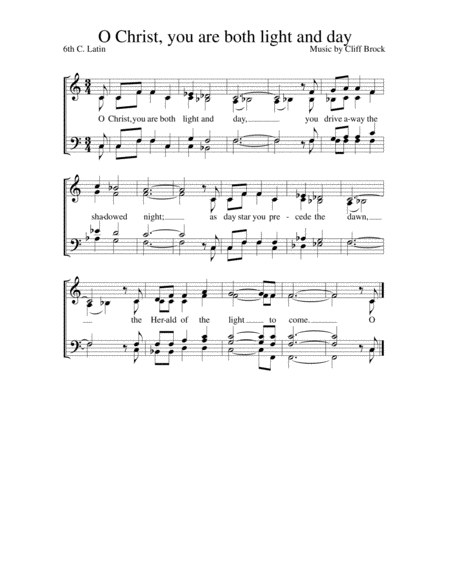 O Christ You Are Both Light And Day 2012 Sheet Music