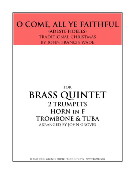 O Come All Ye Faithful Adeste Fideles Brass Quintet Sheet Music