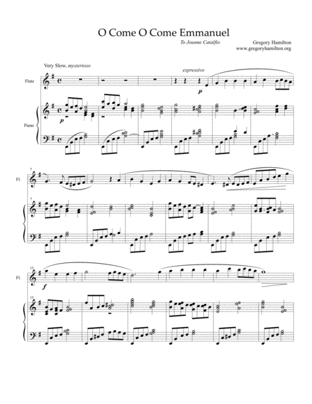 O Come O Come Emmanuel For Piano And Flute Sheet Music