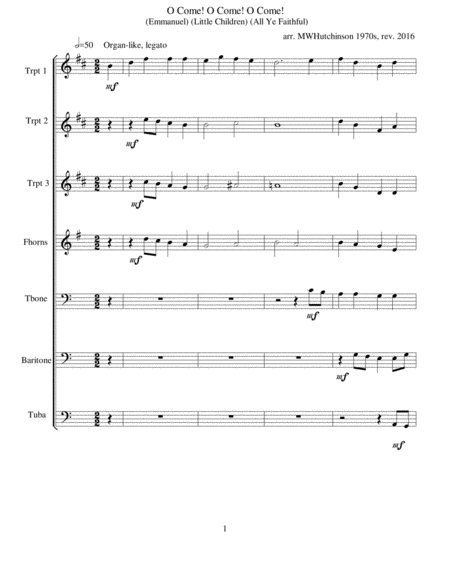 O Come O Come O Come Sheet Music