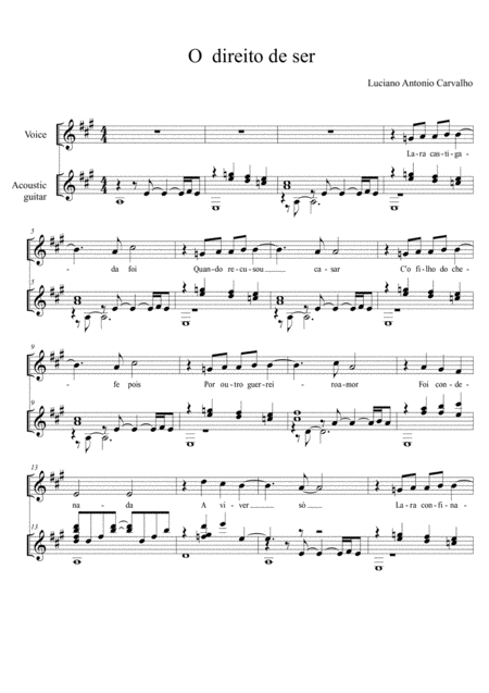 Free Sheet Music O Direito De Ser