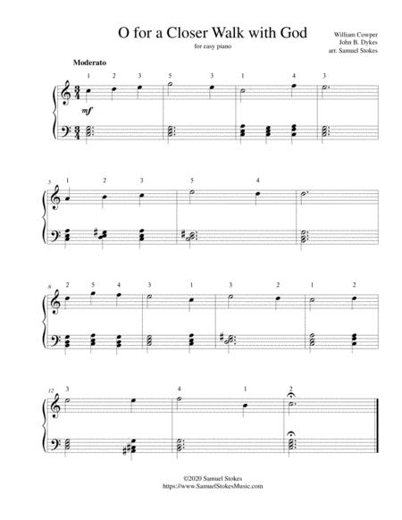 Free Sheet Music O For A Closer Walk With God For Easy Piano