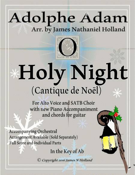 Free Sheet Music O Holy Night Cantique De Noel Adolphe Adam For Alto And Satb Chorus Key Of Ab