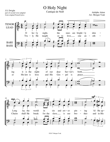 O Holy Night Ttbb Unaccompanied Sheet Music