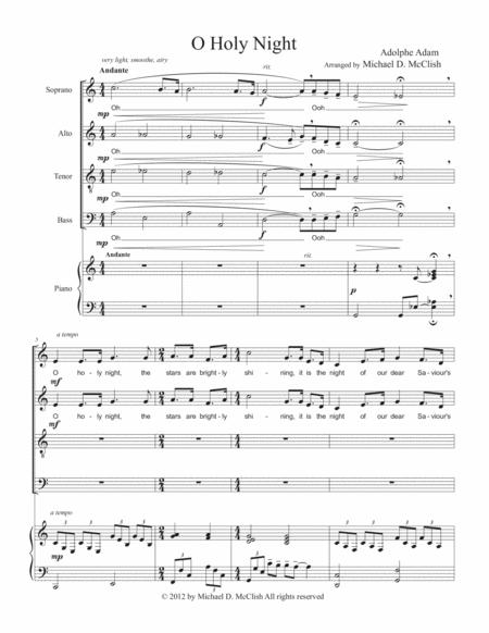 Free Sheet Music O Holy Night With Piano Accompaniment