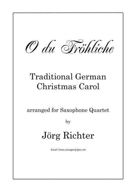 Free Sheet Music O How Joyful O Du Frhliche For Saxophone Quartet