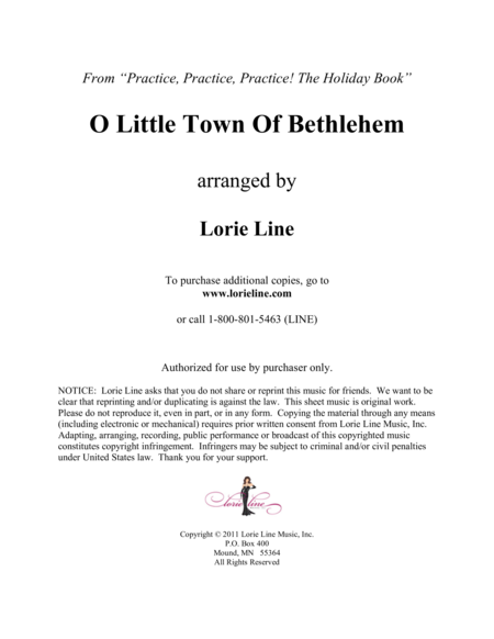 O Little Town Of Bethlehem Easy Sheet Music