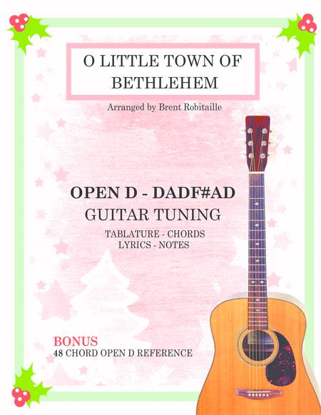 Free Sheet Music O Little Town Of Bethlehem Open D Guitar