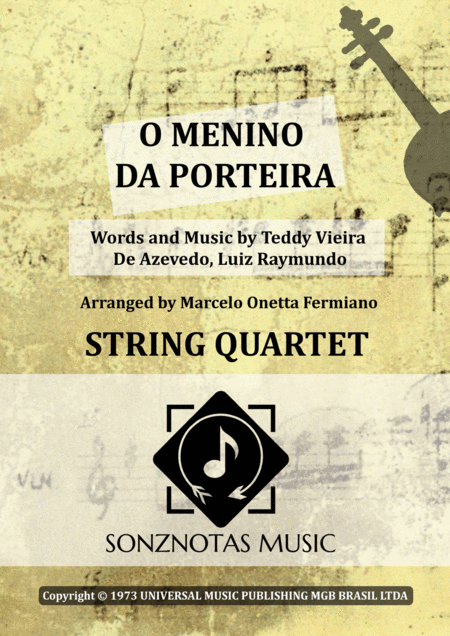 Free Sheet Music O Menino Da Porteira Sheet Music For String Quartet Score And Parts