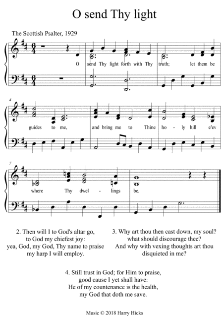 O Send Thy Light A New Tune To A Wonderful Old Hymn Sheet Music