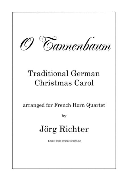 Free Sheet Music O Tannenbaum Fr Horn Quartett