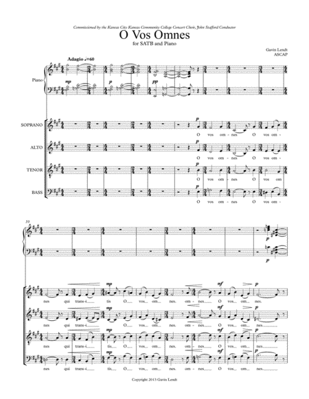 Free Sheet Music O Vos Omnes Satb Choir And Piano