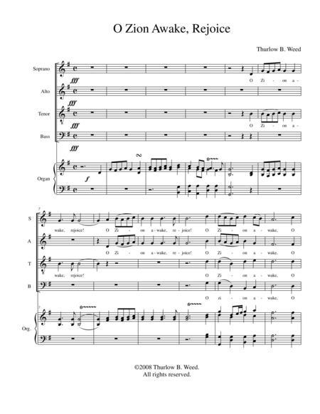 O Zion Awake Rejoice Sheet Music