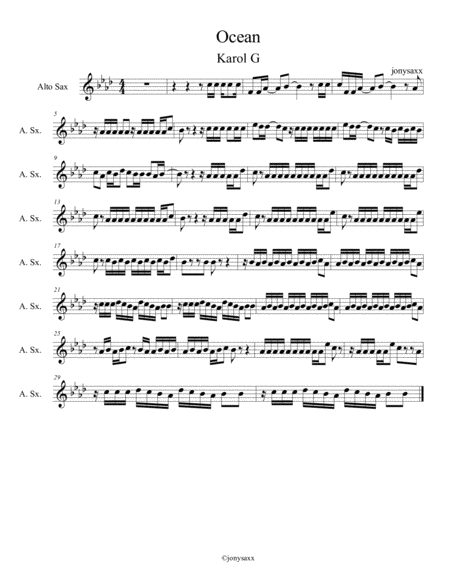 Ocean Karol G Sheet Music