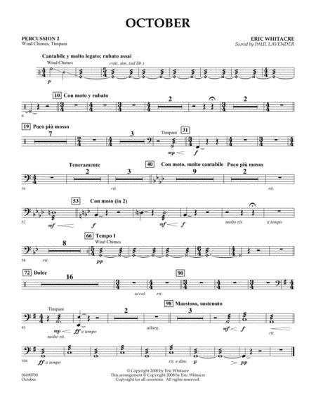 October Percussion 2 Arr Paul Lavender Sheet Music