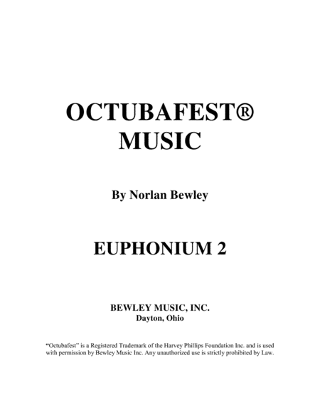 Octubafest Euphonium 2 Bass Clef Part Book Tuba Euphonium Quartet Sheet Music