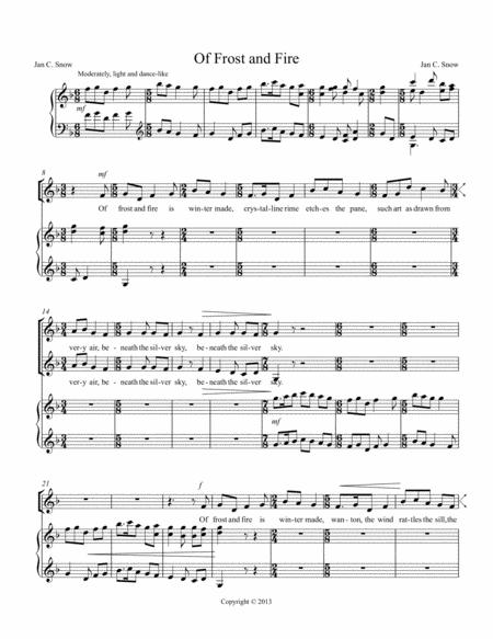 Of Frost And Fire Sheet Music