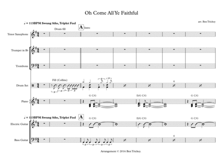 Oh Come All Ye Faithul Contemporary Arrangement Sheet Music