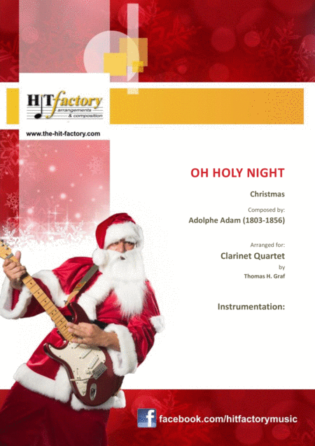Free Sheet Music Oh Holy Night Cantique De Nol Christmas Song Clarinet Quartet