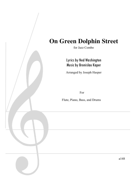 On Green Dolphin Street Flute Piano Bass And Drums Sheet Music