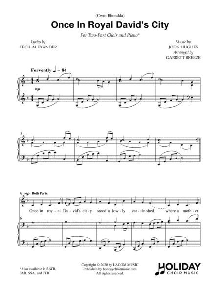 Once In Royal David City Two Part Choir Sheet Music