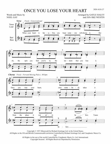 Once You Lose Your Heart Female Barbershop Contest Ballad Sheet Music