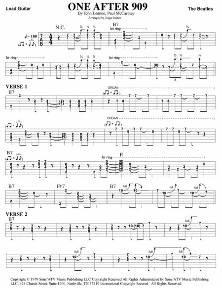 One After 909 Guitar Tab Sheet Music