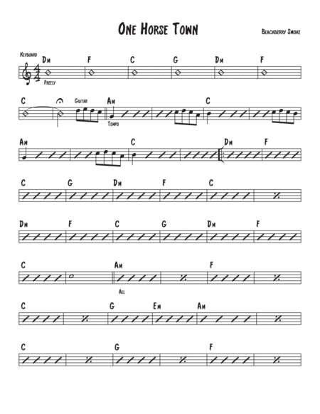 One Horse Town Sheet Music