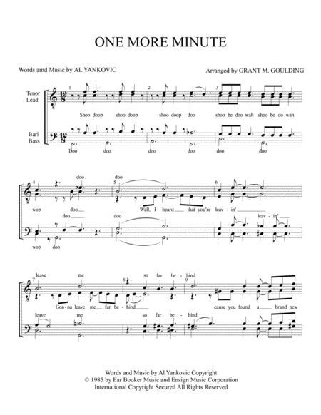 One More Minute Weird Al Yankovic Vocal Quartet Sheet Music