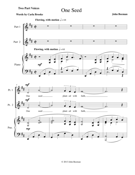 Free Sheet Music One Seed